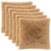vidaXL Housse de coussin 6 pcs HEERLEN Taupe 60 x 60 cm Fleece PV