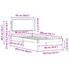 vidaXL Cadre de lit avec tête de lit rembourrée Gris clair 90 x 200 cm