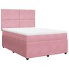 vidaXL Sommier &agrave; lattes de lit avec matelas Rose 160x200 cm Velours