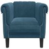 vidaXL Fauteuil bleu velours