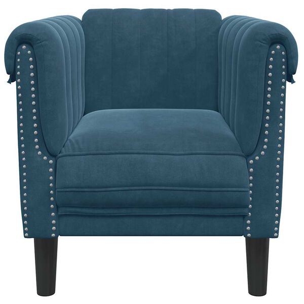 vidaXL Fauteuil bleu velours
