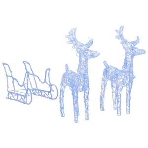 vidaXL D&eacute;coration de No&euml;l Rennes et tra&icirc;neau 160 LED 130 cm Acrylique