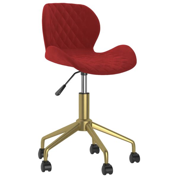 vidaXL Chaise pivotante de bureau Rouge bordeaux Velours