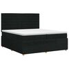 vidaXL Lit boxspring avec matelas Noir 200 x 200 cm Tissu