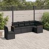 vidaXL Salon de jardin 6 pcs avec coussins noir r&eacute;sine tress&eacute;e