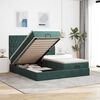 vidaXL Cadre de lit ottoman avec matelas vert fonc&eacute; 200x200 cm velours