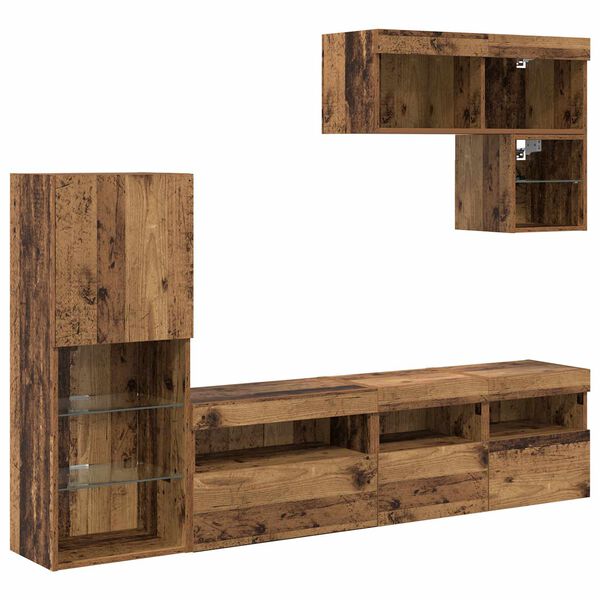 vidaXL Meubles TV muraux 6 pcs Bois ancien Bois d'ing&eacute;nierie