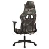 vidaXL Chaise de jeu de massage repose-pied Noir et camouflage Tissu