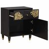 vidaXL Cabinet de chevet avec porte avec tiroir Noir 50 x 33 x 60 cm
