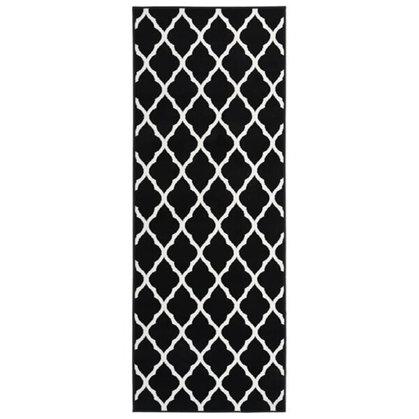 vidaXL Tapis BCF Noir et blanc 80x200 cm