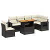 vidaXL Salon de jardin 7 pcs avec coussins noir r&eacute;sine tress&eacute;e