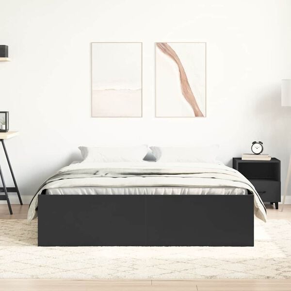 vidaXL Cadre de lit sans matelas noir 120x190 cm