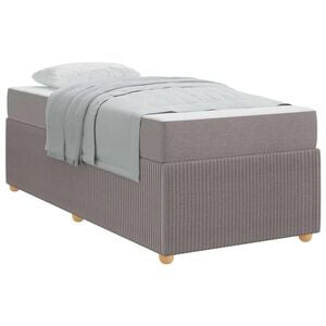 vidaXL Cadre de lit avec matelas Taupe 80 x 200 cm tissu