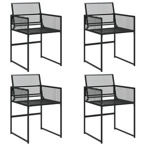 vidaXL Chaises de jardin lot de 4 noir r&eacute;sine tress&eacute;e