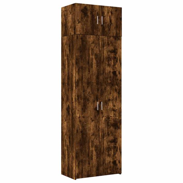 vidaXL Armoire de rangement chêne fumé 70x42,5x225cm bois d'ingénierie