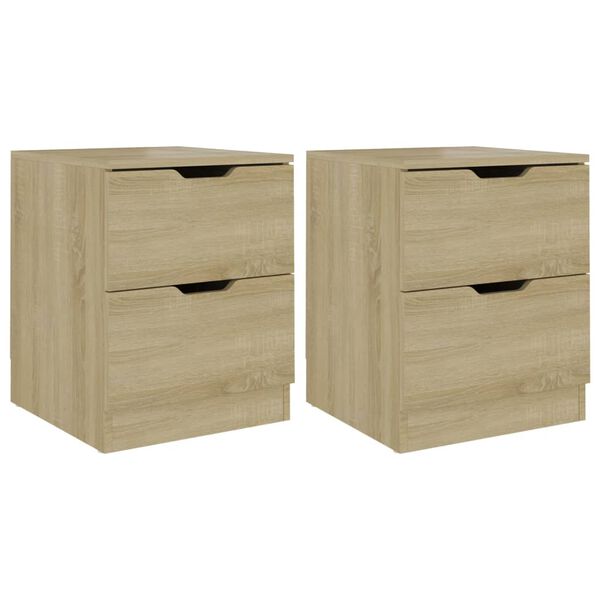 vidaXL Tables de chevet 2 pcs chêne sonoma 40x40x50 cm bois ingénierie
