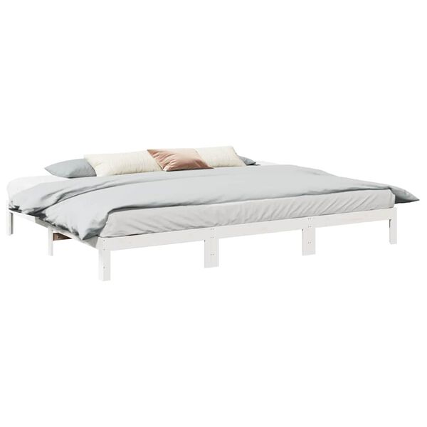 VidaXL Cadre de lit familial sans matelas blanc 270x200 cm