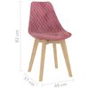 vidaXL Chaises &agrave; manger lot de 2 Rose Velours