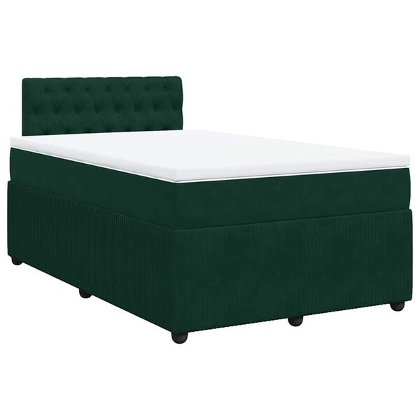 vidaXL Sommier &agrave; lattes de lit avec matelas vert fonc&eacute; 120x190 cm