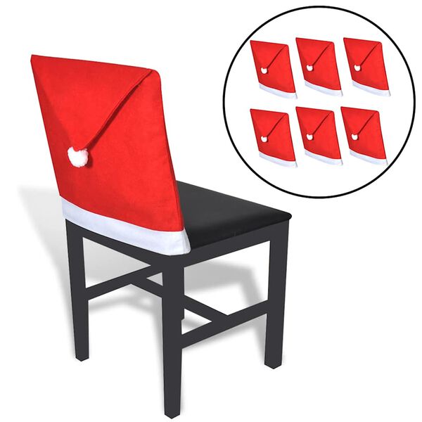 vidaXL Housses de dossier de chaise 6 pcs Bonnet de P&egrave;re No&euml;l