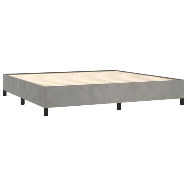 vidaXL Sommier &agrave; lattes de lit et matelas Gris clair 200x200cm Velours