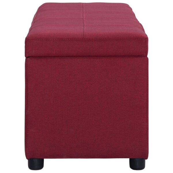 vidaXL Banc avec compartiment de rangement 116 cm Bordeaux Polyester