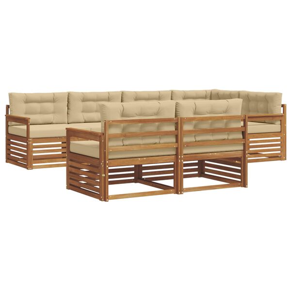 vidaXL Ensemble de canap&eacute;s d'ext&eacute;rieur 7 pcs Naturel et Beige