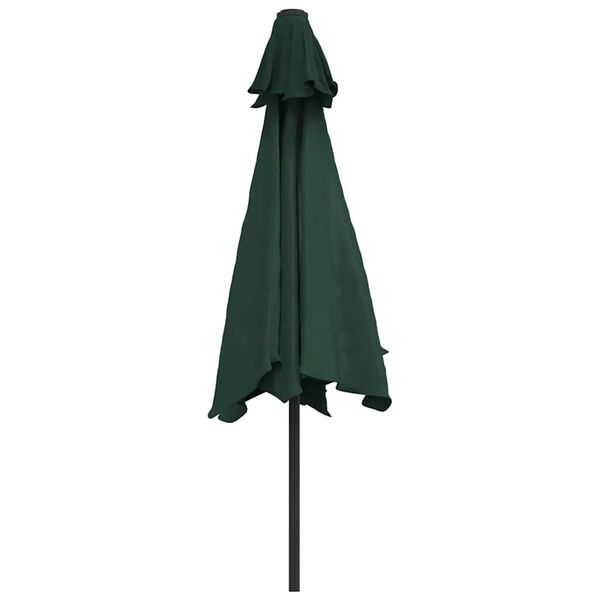 vidaXL Parasol vert 3 m m&acirc;t en acier