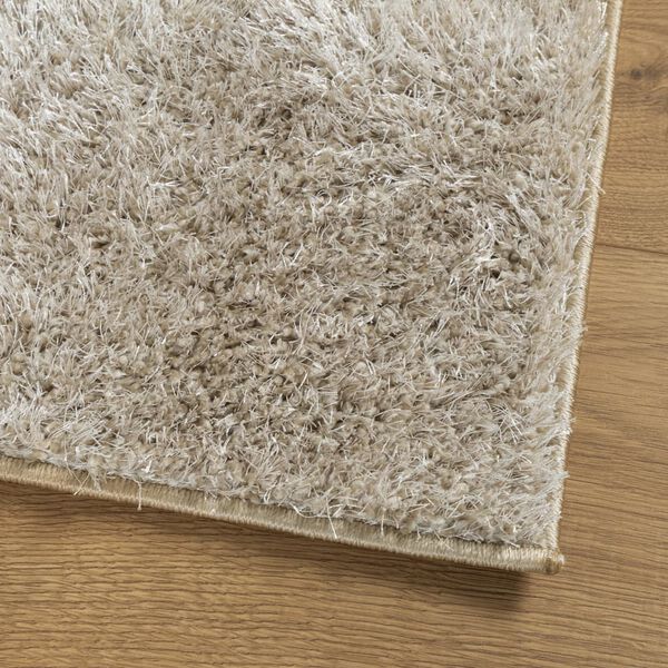 vidaXL Tapis ISTAN &agrave; poils longs aspect brillant beige 160x230 cm