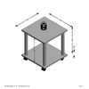 FMD Table d'appoint avec roues pivotantes Blanc