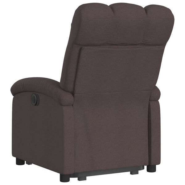 vidaXL Fauteuil inclinable &eacute;lectrique marron fonc&eacute; tissu