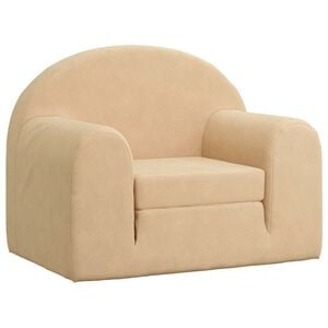 vidaXL Canap&eacute;-lit pour enfants cr&egrave;me peluche douce