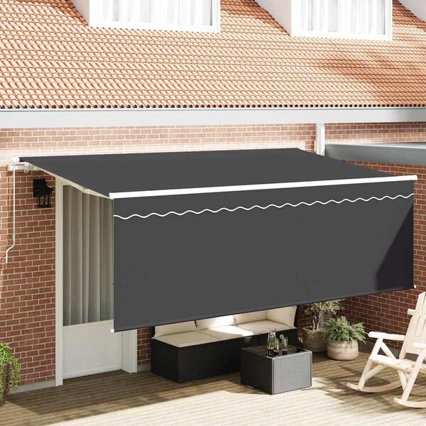 vidaXL Store avec Store Anthracite 350 x 200 x 120 cm Tissu et M&eacute;tal