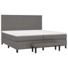 vidaXL Sommier &agrave; lattes de lit avec matelas Gris 200x200 cm Similicuir
