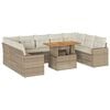 vidaXL Salon de jardin avec coussins 10 pcs beige r&eacute;sine tress&eacute;e