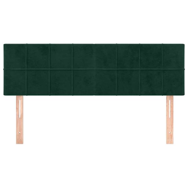 vidaXL T&ecirc;tes de lit Vert fonc&eacute; 144x5x78/88 cm Velours
