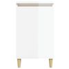 vidaXL Tables de chevet 2pcs blanc brillant 40x35x70cm bois ing&eacute;nierie