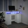 vidaXL Bureau avec lumi&egrave;res LED blanc 120x55x91 cm bois d'ing&eacute;nierie