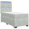 vidaXL Lit boxspring avec matelas Gris clair 100 x 200 cm Velours