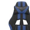 vidaXL Chaise de jeu avec repose-pied Noir et bleu Similicuir