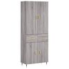vidaXL Buffet haut Sonoma gris 69,5x34x180 cm Bois d'ing&eacute;nierie