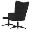 vidaXL Chaise de relaxation avec tabouret Noir Velours