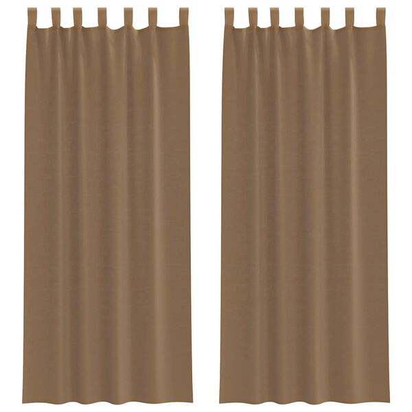 vidaXL Rideaux en voile avec boucles 2 pcs marron clair 140x260 cm