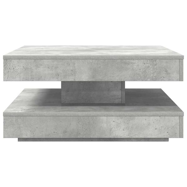 vidaXL Table basse rotative &agrave; 360 degr&eacute;s gris b&eacute;ton 70x70x34,5 cm