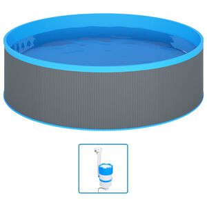 vidaXL Piscine avec &eacute;cumoire suspendue et pompe 350x90 cm Gris