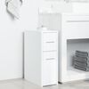 vidaXL Armoire de salle de bain &eacute;troite avec roulettes blanc