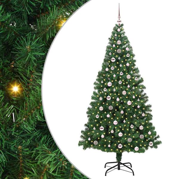 vidaXL Sapin de No&euml;l artificiel Vert 240 cm PVC, Acier et Plastique