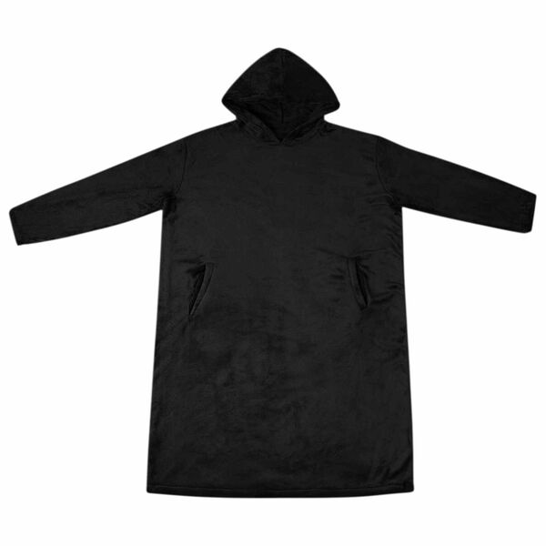 vidaXL Sweat &agrave; capuche couverture Noir l Flanelle