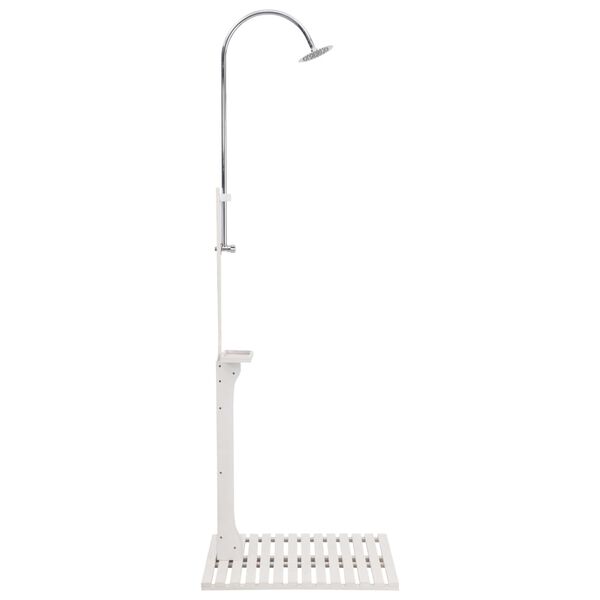 vidaXL Douche de jardin Blanc Bois