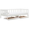 vidaXL Lit de jour sans matelas avec tiroirs 90x200 cm blanc